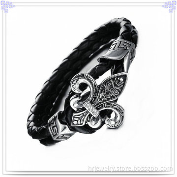 Fashion Jewelry Leather Jewelry Leather Bracelet (HR6066)